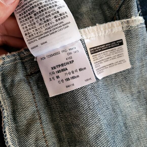 Levi Jean Jacket Dark Blue Sz XS - Picture 4 of 4